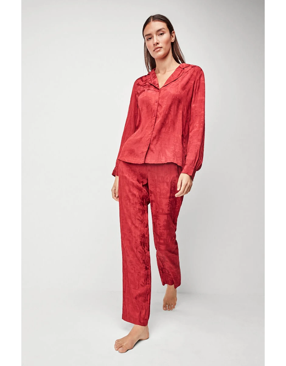 Pijama vermelho seda