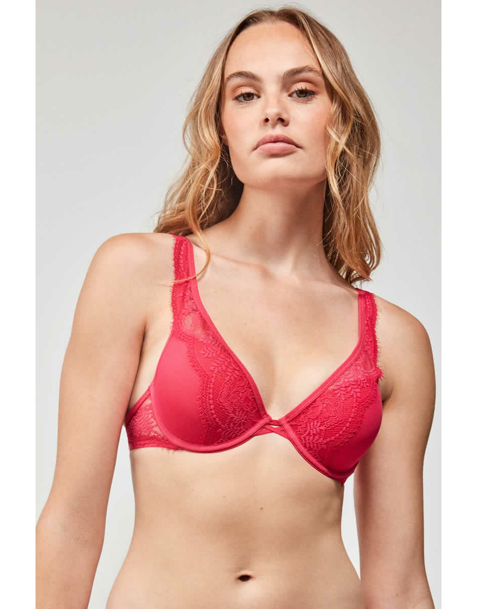 Soutien push up bralette com aro rosa