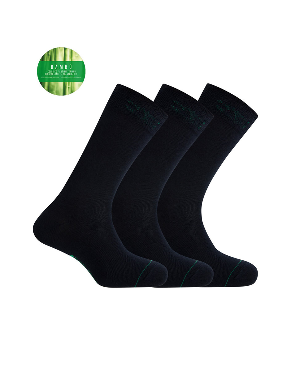 Pack 3 pares meias bambu lisos desodorizantes Punto Blanco