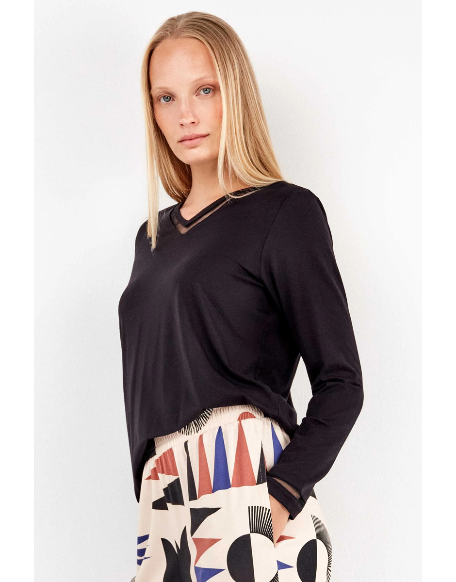 Camisola preta de manga comprida Gisela