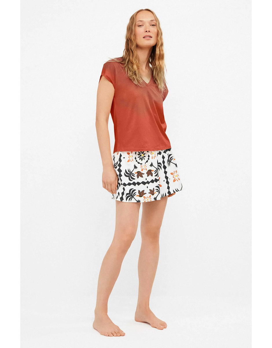 Calção com estampado tropical