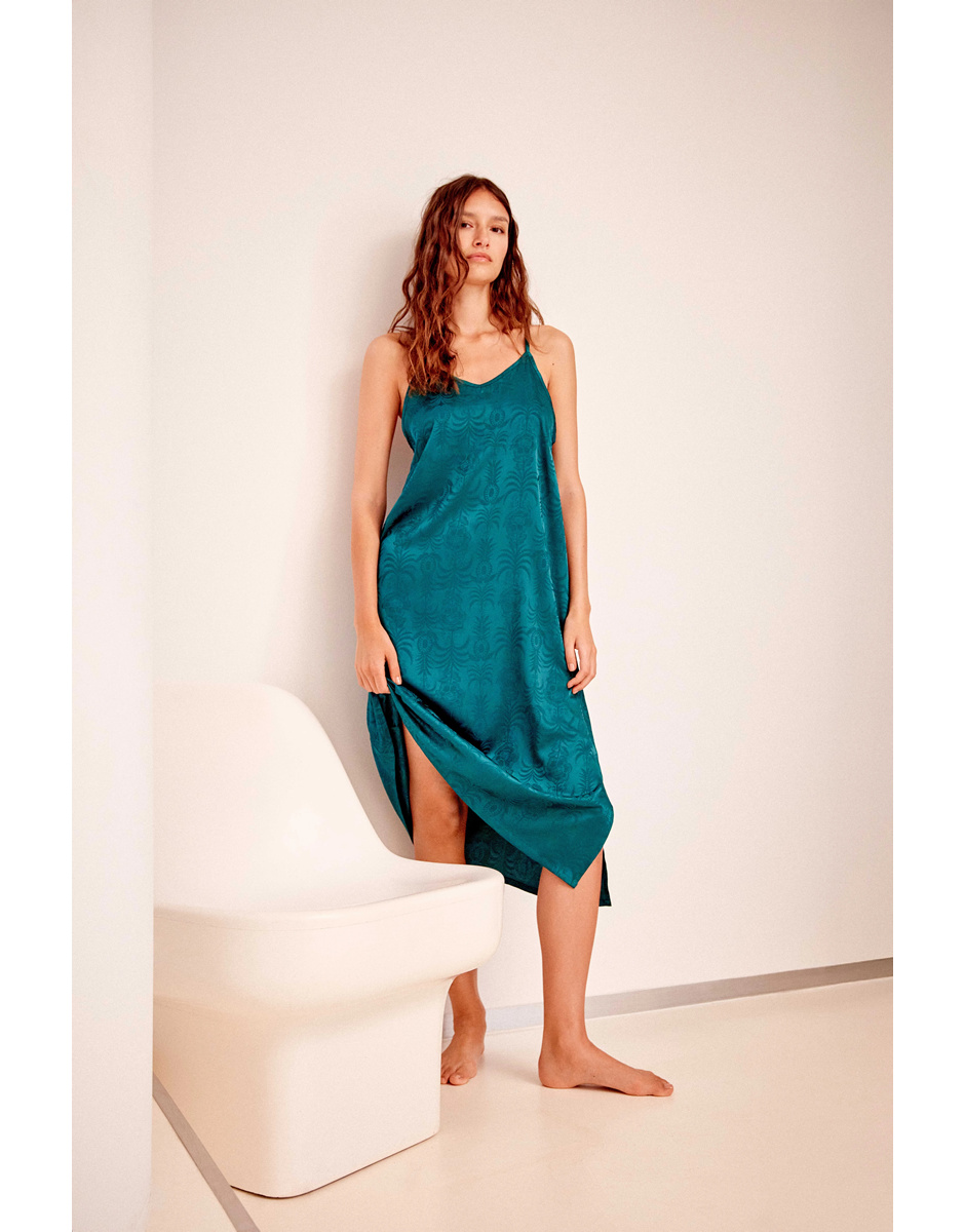 Camisa cor verde em cetim