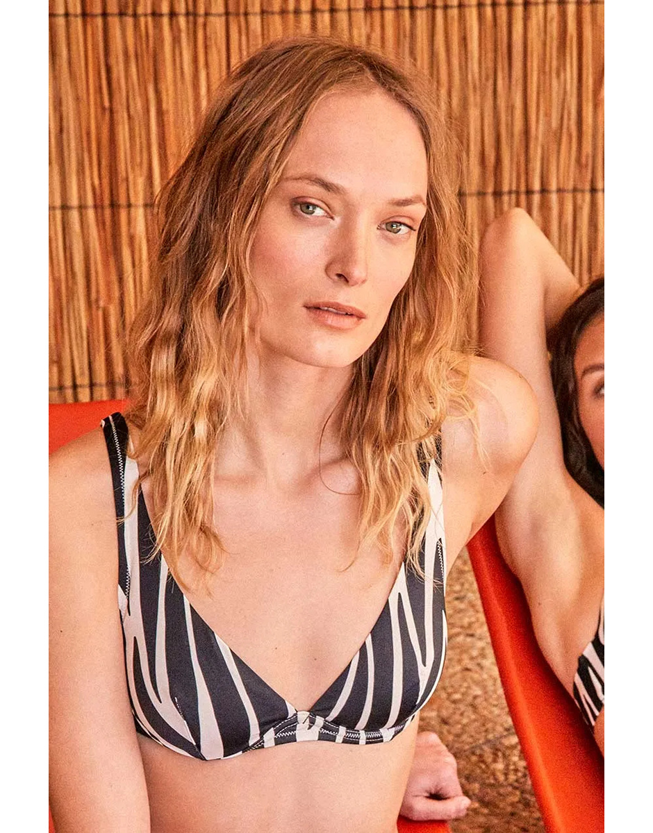 Top biquini com aro animal print