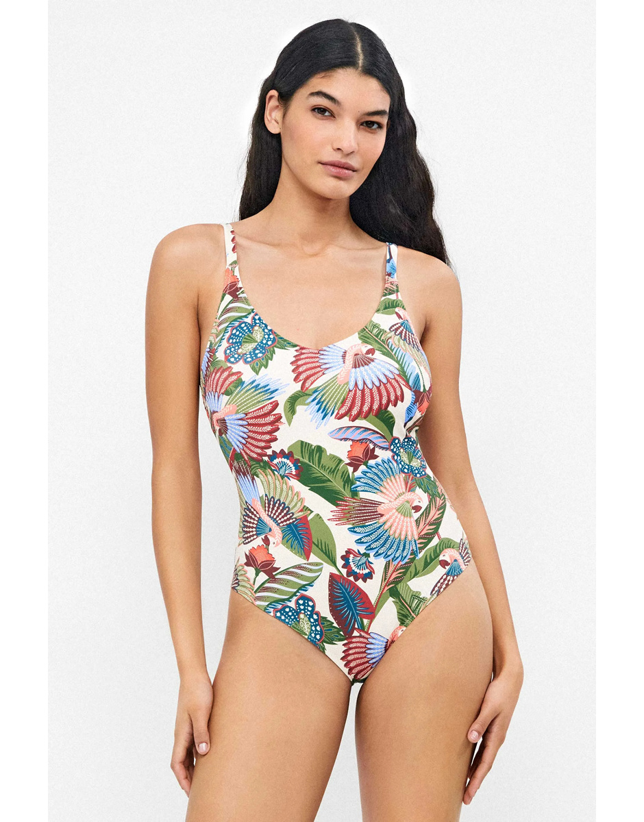 Fato de banho plus size com estampado tribal