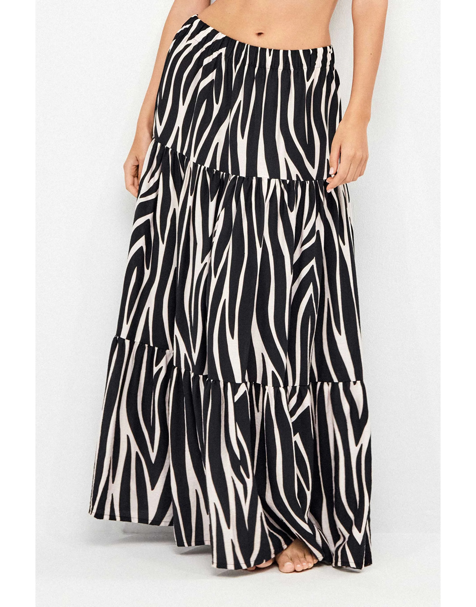 Saia comprida animal print