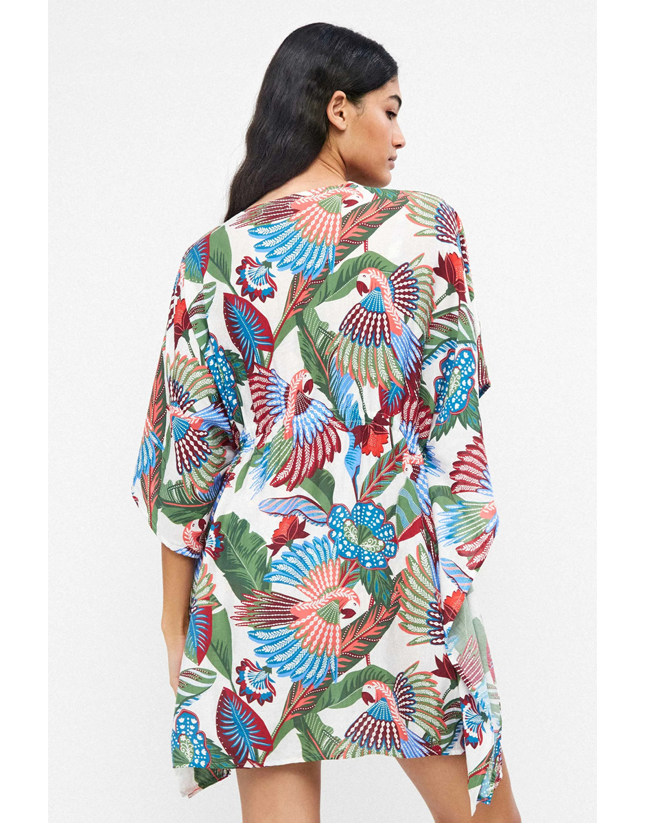 Kaftan estampado tropical