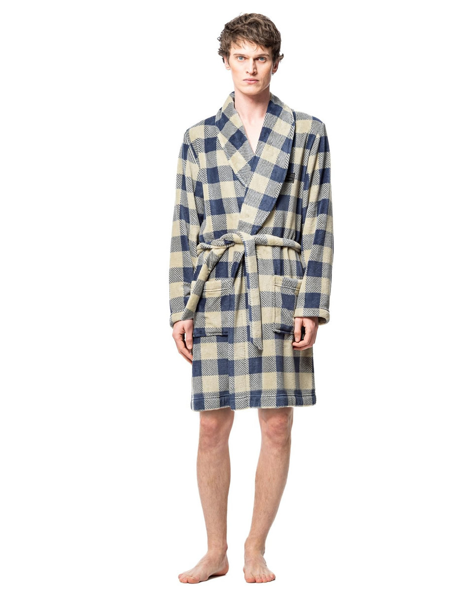 Robe xadrez azul bege SOY