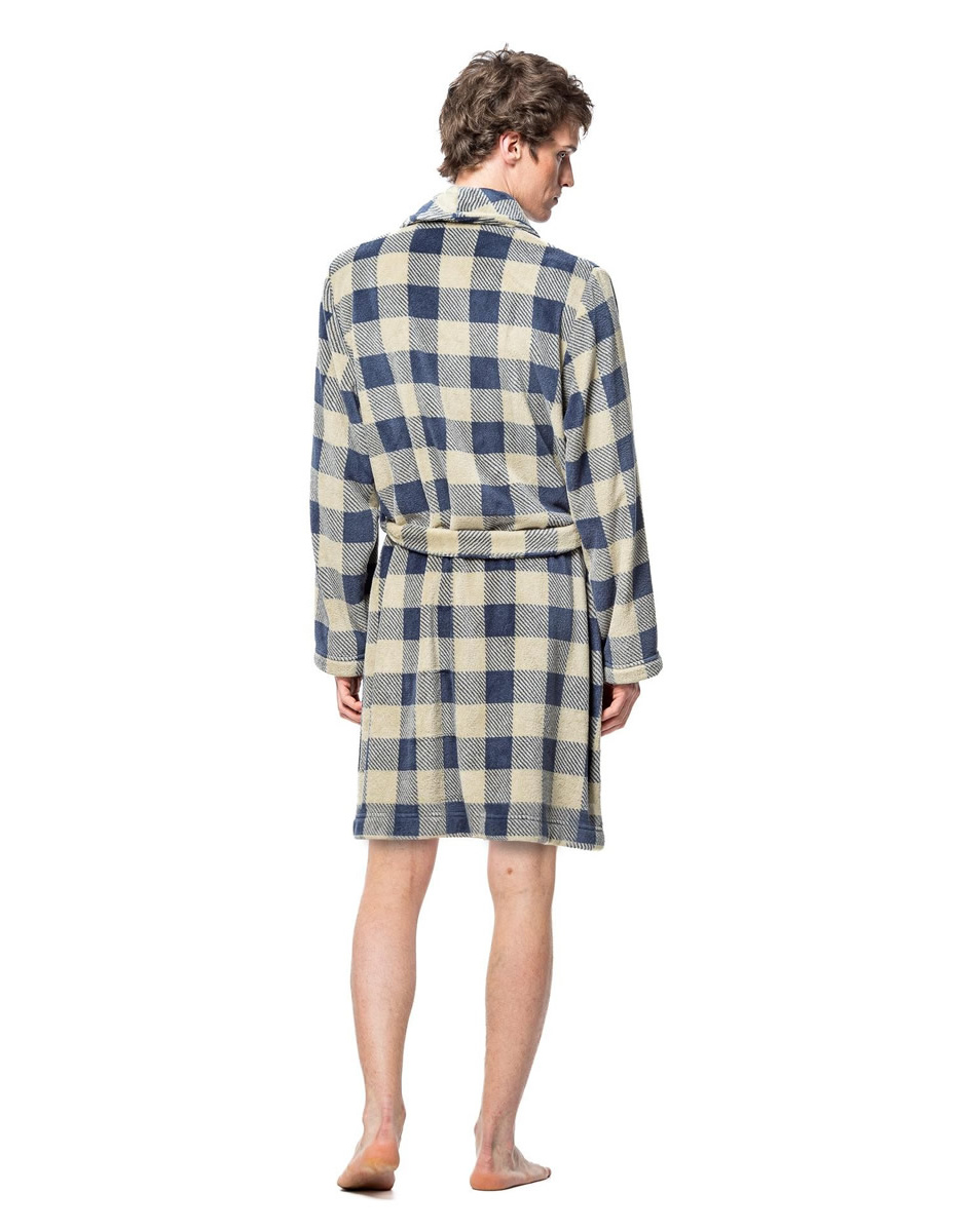 Robe xadrez azul bege SOY