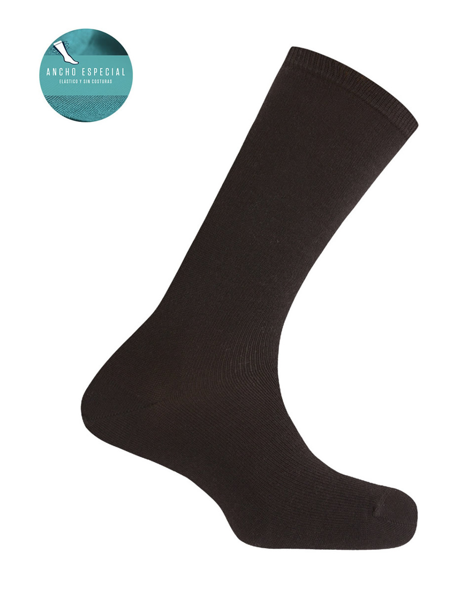 Meias de algodão lisos – Largura especial Punto Blanco